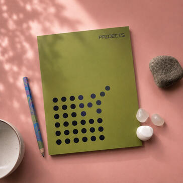 A4 Green violet dots WP, dot grid, 100p, tear off, Rs 399 (excl shipping)